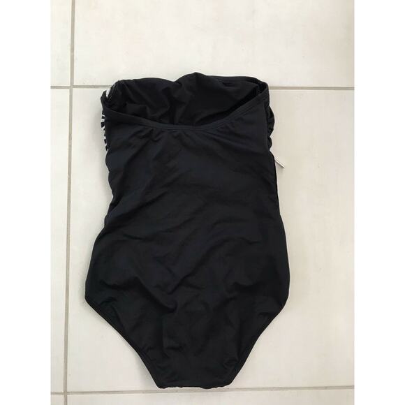 Michael by Michael Kors Multicolor Stripe Zip Strapless One Piece Swimsuit - Picture 8 of 9